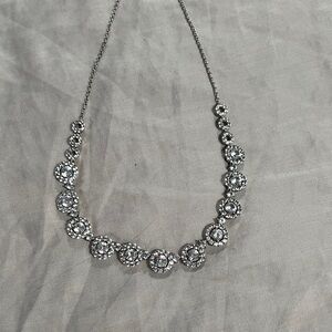 Elegant Silver Necklace with Crystal Accents